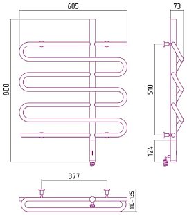 Полотенцесушитель электрический Сунержа Эпатаж 2.0 80х60 см 00-0550-8060 без покрытия
