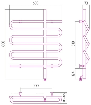 Полотенцесушитель электрический Сунержа Эпатаж 2.0 80х60 см 00-0550-8060 без покрытия - 5 изображение