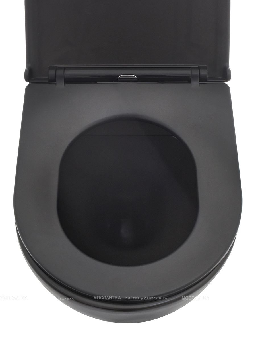 Унитаз подвесной безободковый AQUAme AQM2002MB с крышкой-сиденьем микролифт, черный матовый - изображение 4