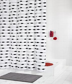 Штора для ванных комнат Ridder Lace белая/черная