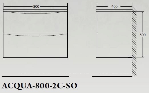 Тумба с раковиной BelBagno ACQUA-800-2C-SO-BL 80 см, белая глянцевая - 2 изображение