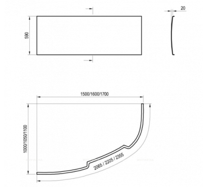Фронтальная панель Ravak Asymmetric для ванны CZ47100000, белый - 2 изображение