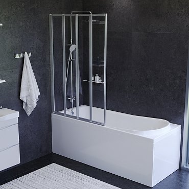 Набор Am.Pm Like: Ванна 170x70 см с каркасом и шторкой, душевой системой, W80ASET-170AC