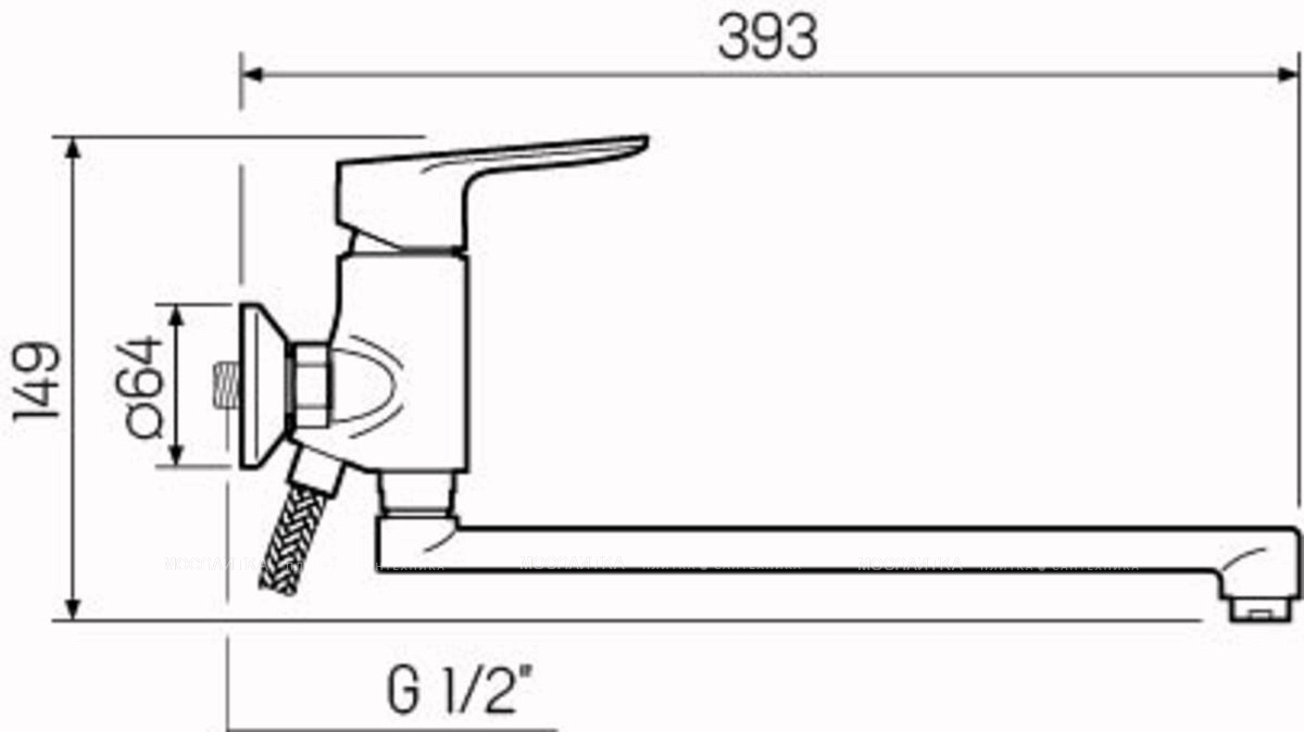 Смеситель для ванны с душем РМС SL131-006E хром глянец - изображение 5