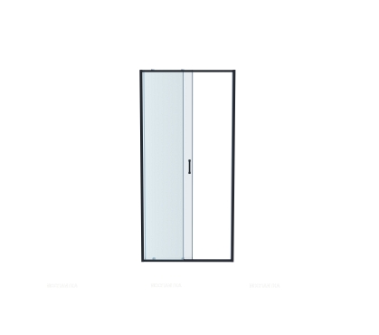 Душевая дверь Aquatek 120х200 см AQ ARI RA 12020BL профиль черный, стекло прозрачное - 2 изображение