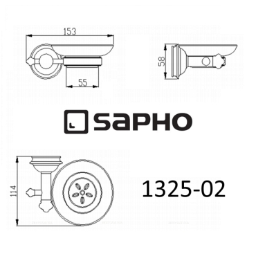 Мыльница Sapho Astor 1325-02 хром - 3 изображение
