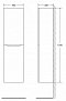 Шкаф-пенал подвесной BelBagno FLY-MARINO-1500-2A-SC-RW-P-L, 40 х 30 х 150 см, Rovere Moro/темно-коричневый, левосторонний - изображение 2