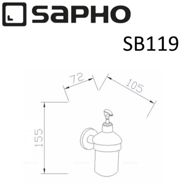 Дозатор Sapho Samba SB119 хром - 2 изображение