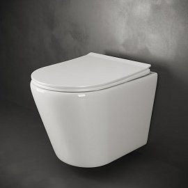 Комплект подвесной безободковый унитаз Ceramica Nova HighLight Rimless CN1804 с ультра-тонким сиденьем SoftClose  +  инсталляция Am.Pm ProC I012707