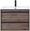 Комплект мебели для ванной Aquanet Lino 70 см, черная, коричневая - изображение 5