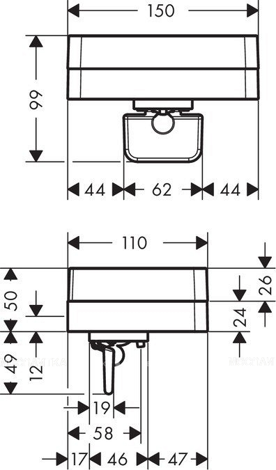 Дозатор для жидкого мыла с полочкой Axor Universal Accessories 42819000, хром - изображение 6