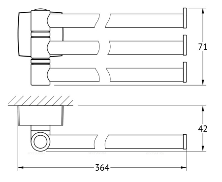 Полотенцедержатель FBS Esperado ESP 045 поворотный тройной - 2 изображение