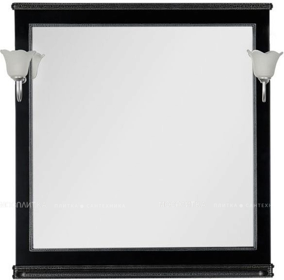 Зеркало Aquanet Валенса 100 00180297 черный краколет / серебро - изображение 3