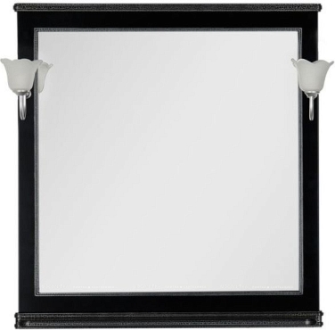 Зеркало Aquanet Валенса 100 00180297 черный краколет / серебро - 3 изображение