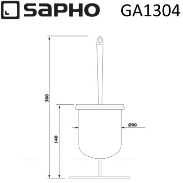 Ершик Sapho Simple Line GA1304 хром - 3 изображение