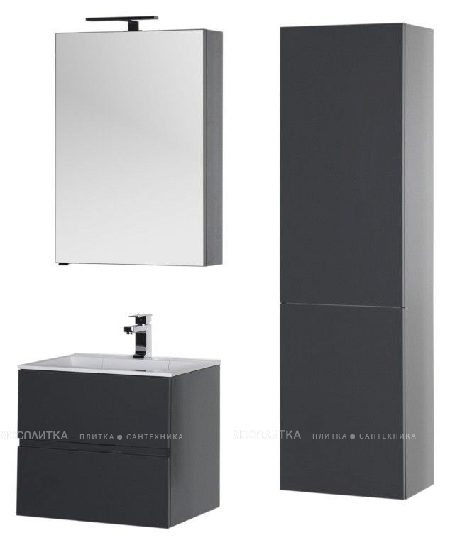Зеркальный шкаф Aquanet Алвита 60 серый антрацит - изображение 3