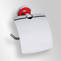 Держатель туалетной бумаги Bemeta Trend-i 104112018c 13.5 x 7 x 15.5 см с крышкой, хром, красный
