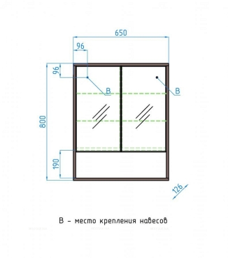 Зеркальный шкаф Style Line Экзотик 65 ЛС-00000397 древесина/белый - 9 изображение