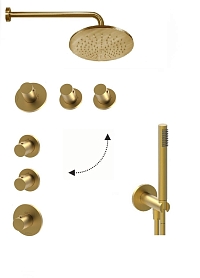 Душевой комплект Paffoni Modular Box, медовое золото брашированное, KITMB018HGSPKING