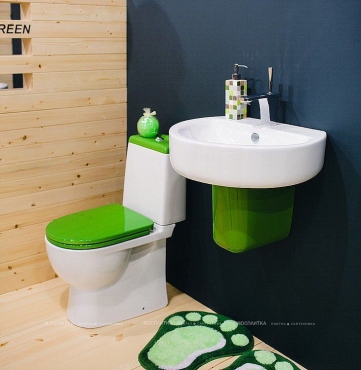 Унитаз-компакт Sanita luxe Best Color сиденье дюропласт soft close зеленое - 3 изображение