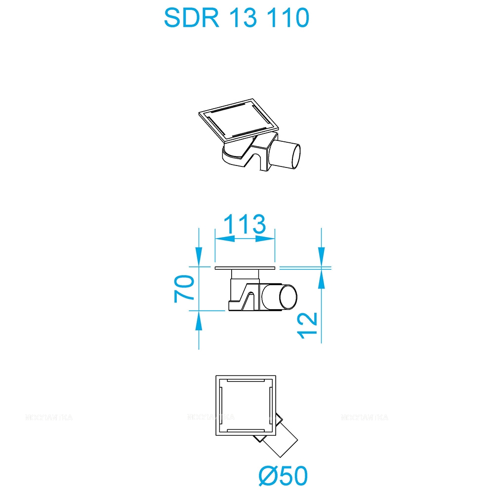 Душевой трап RGW SDR 11 см, 47211311-01, с решеткой, хром - изображение 3