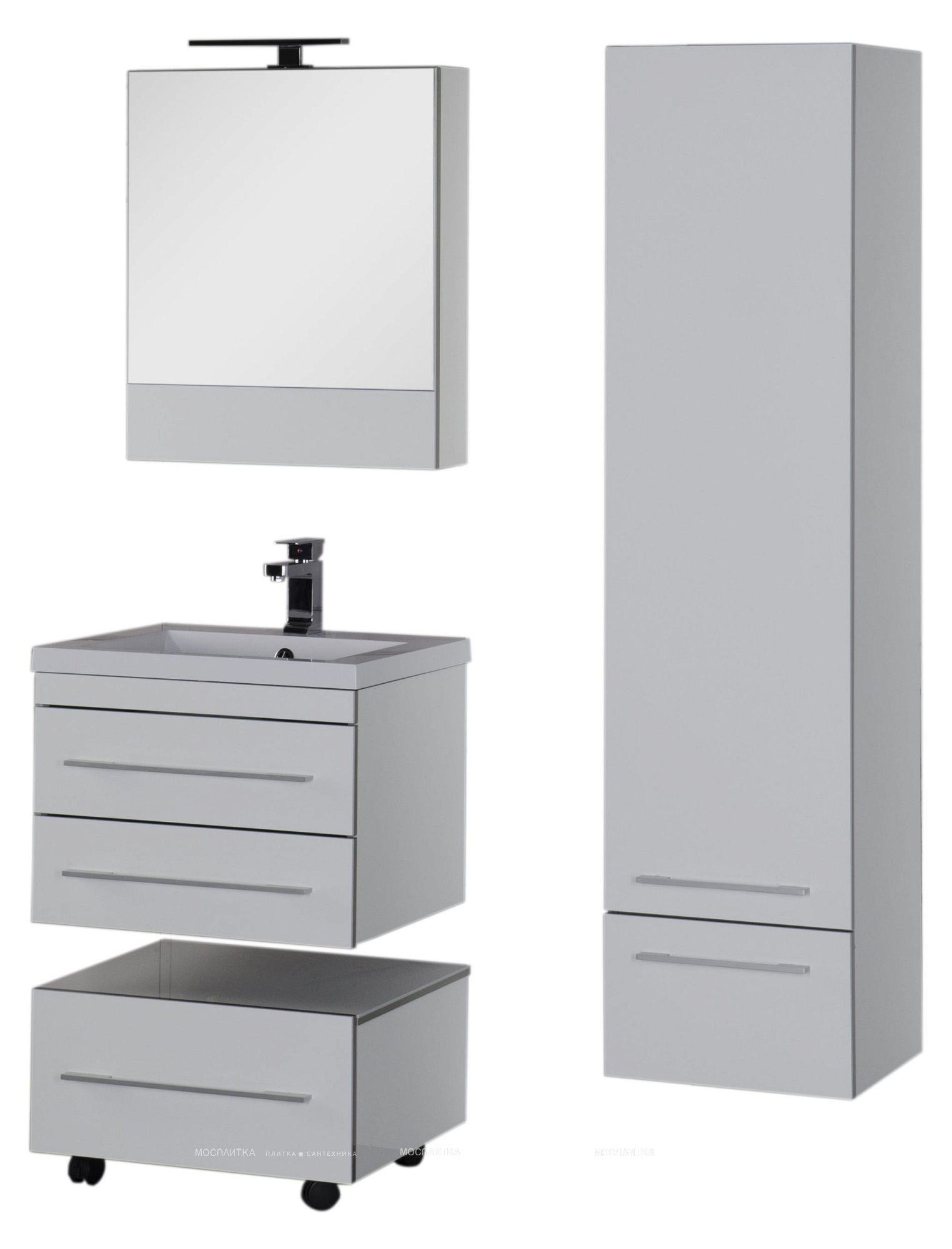 Комплект мебели для ванной Aquanet Верона 58 New белый подвесной - изображение 7