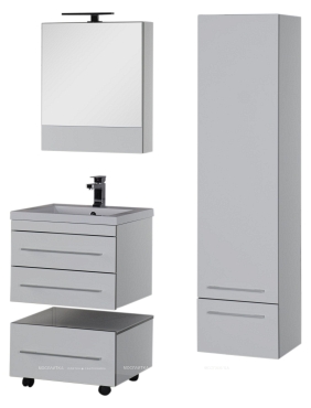 Комплект мебели для ванной Aquanet Верона 58 New белый подвесной - 7 изображение