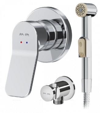 Гигиенический душ со смесителем Am.Pm X-Joy F40H85A00, хром - 2 изображение