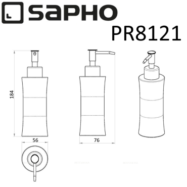 Дозатор Sapho Simple Line PR8121 хром - 3 изображение