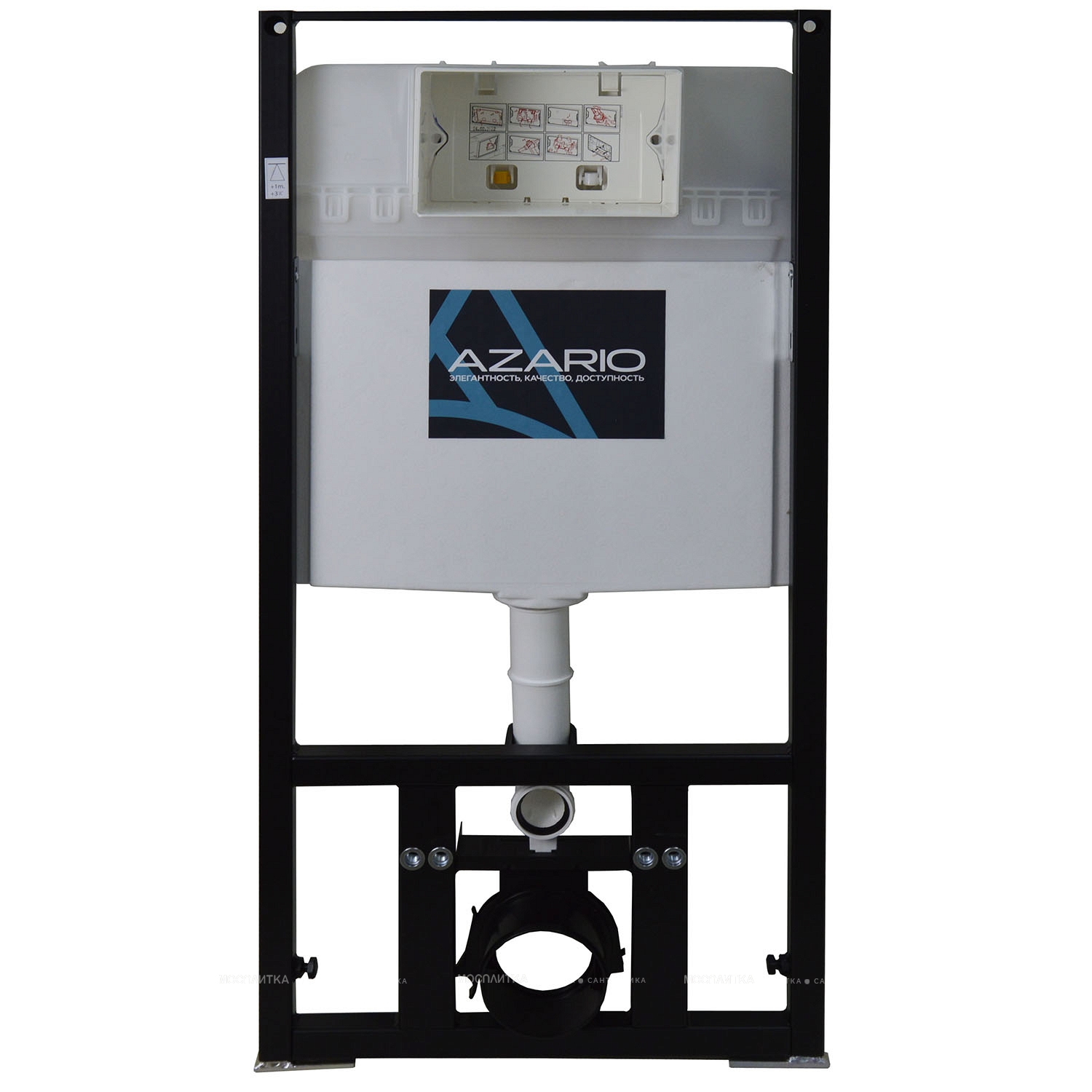 Комплект подвесной безободковый унитаз Azario Grado AZ-8010-1000+AZ-0046 SP с микролифтом + система инсталляции без кнопки смыва - изображение 2