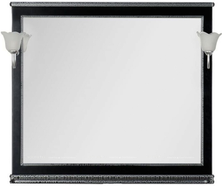 Зеркало Aquanet Валенса 110 00180296 черный краколет / серебро - 4 изображение