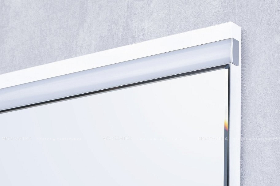 Зеркальный шкаф Aquaton Рене 80x85см 1A222502NRC80 с подсветкой цвет белый/грецкий орех - изображение 3