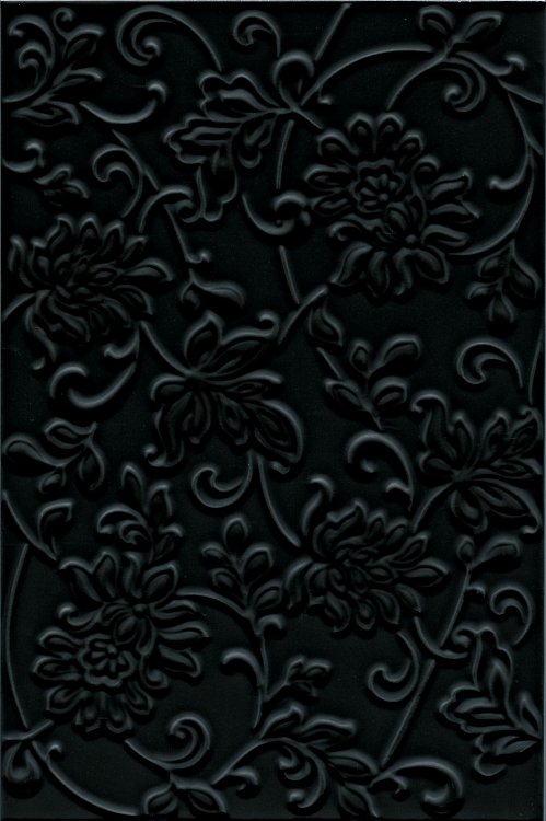 Керамическая плитка Kerama Marazzi Плитка Аджанта цветы черный 20х30