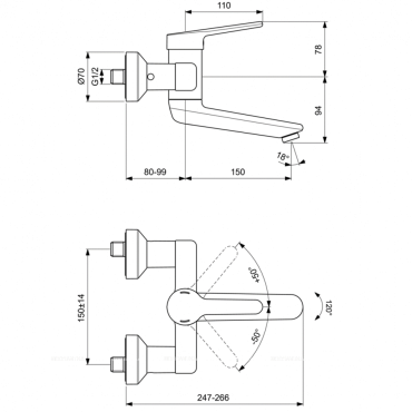 Смеситель для раковины Ideal Standard CERAPLUS 2.0 BC111AA - 2 изображение
