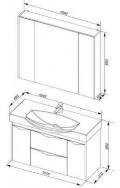 Комплект мебели для ванной Aquanet Франка 105 белый - 12 изображение