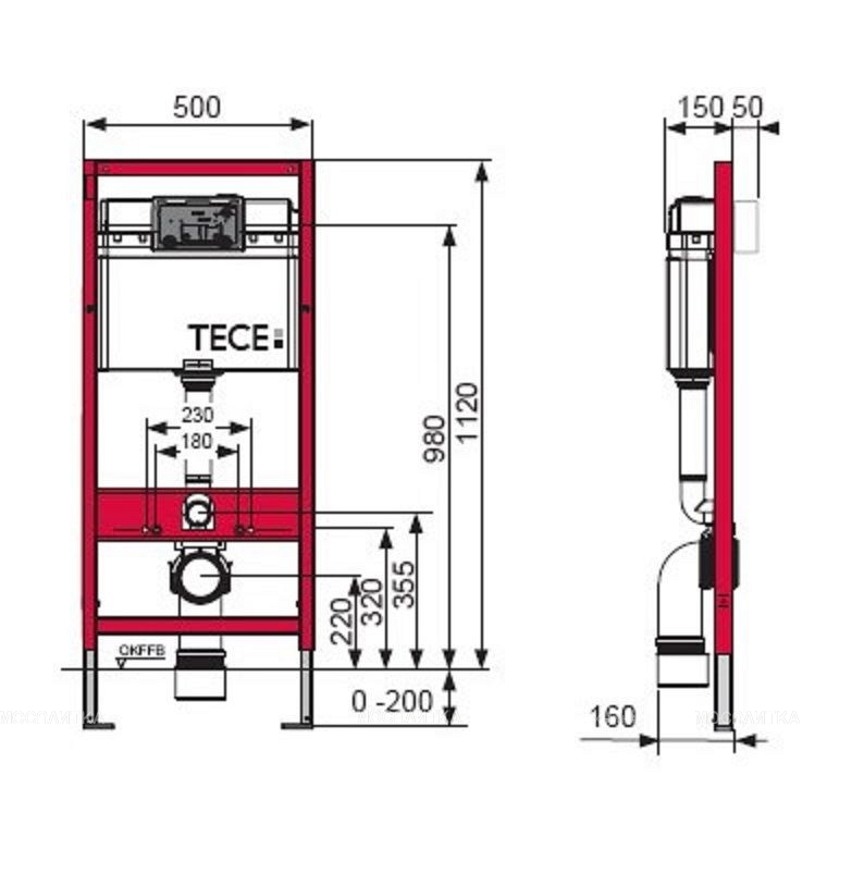 Комплект Bocchi V-Tondo 1416-001-0129 подвесной унитаз + инсталляция TECEbase 2.0 9400405 - изображение 4