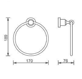 Полотенцедержатель-кольцо Aquanet 3880, бронза