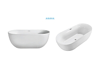 Акриловая ванна Aquatek Афина 170х78х60, отдельностоящая, в комплекте со сливом и ножками, белая глянцевая, AQ-447781