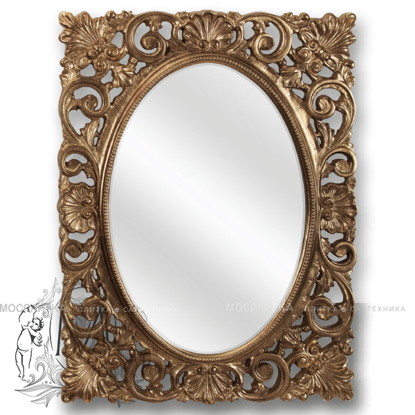 Зеркало прямоугольное Migliore Complementi ML.COM-70.721, h95xL73xP4 cm, золото - изображение 3
