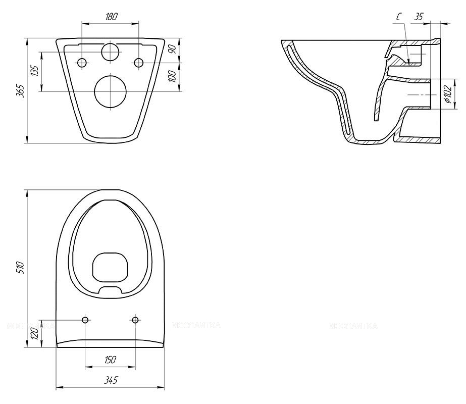 Унитаз подвесной Cersanit Parva New Clean On S-MZ-PARVA-COn-DL-w с сиденьем - изображение 4