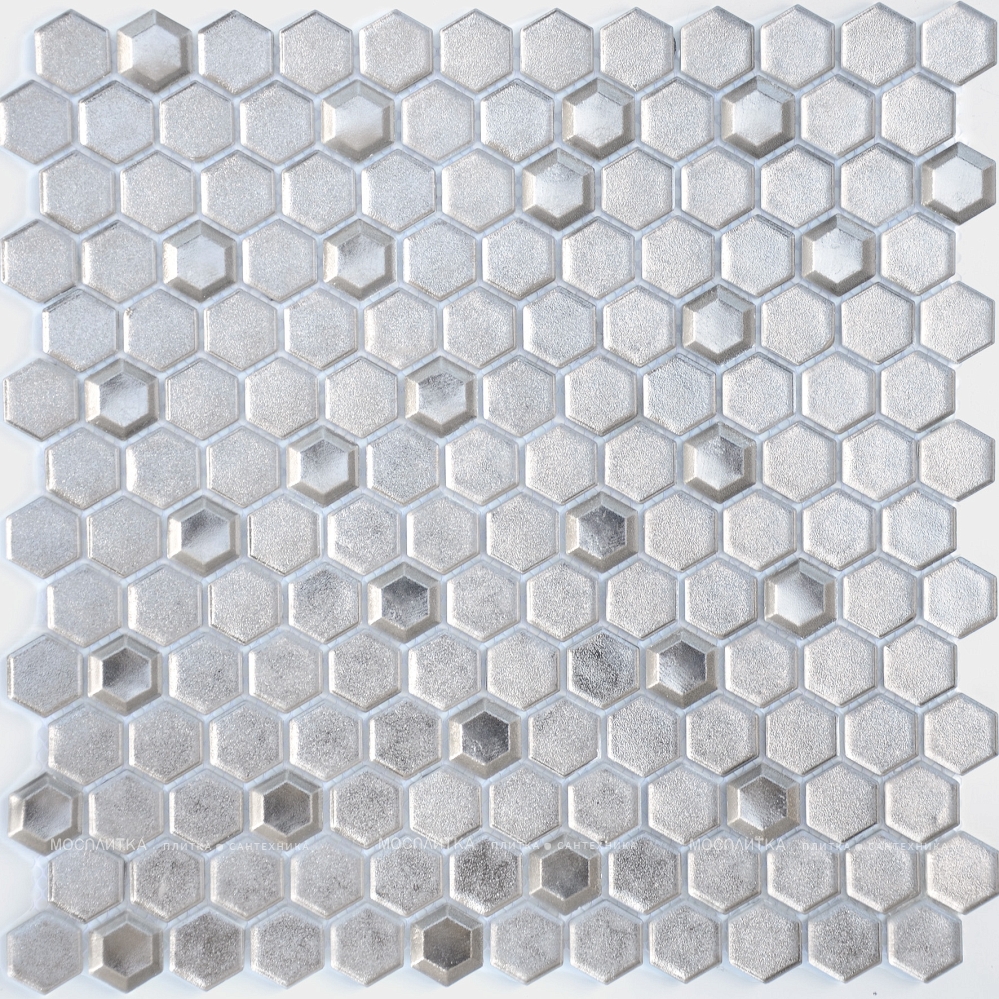 Мозаика Argento grani hexagon 13x23x6