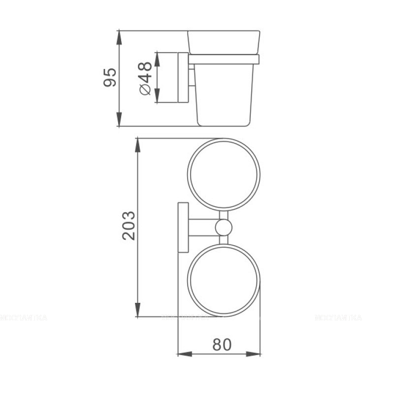 Стакан для ванной комнаты двойной Haiba HB1708, хром - изображение 2