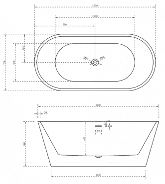 Акриловая ванна Abber 150х75 см AB9320-1.5, белый - 4 изображение