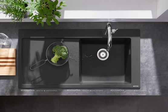 Кухонная мойка Hansgrohe S514-F450 43314170, черный графит - 3 изображение