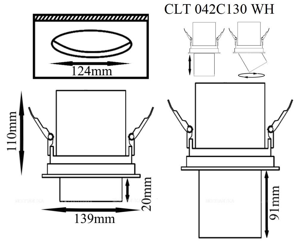 Светодиодный поворотный светильник Crystal Lux CLT 042C130 WH - изображение 2