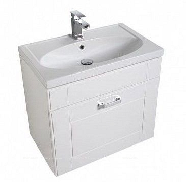Комплект мебели для ванной Aquanet Рондо 70 1 ящик зеркало Камерино белый - 6 изображение