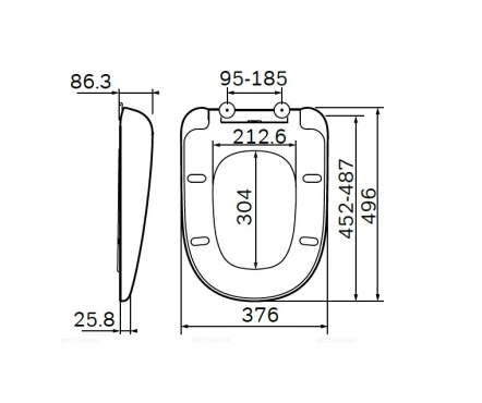 Крышка-сиденье для унитаза Am.Pm Sensation C307851WH с микролифтом - 3 изображение