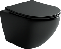 Унитаз подвесной Ceramica Nova Metropol Rimless с крышкой-сиденьем CN4002MB, черный матовый