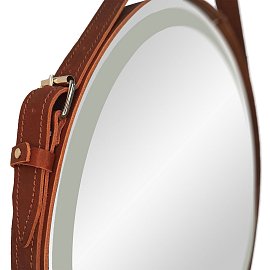 Зеркало Art&Max Milan 65 см AM-Mil-650-DS-F-Brown с подсветкой, коричневый