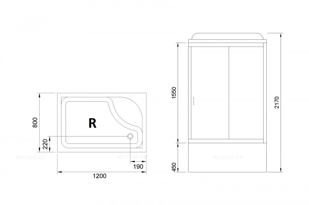 Душевая кабина Royal Bath RB8120BP1-T-CH-L 120х80 см левая стекло прозрачное - изображение 4